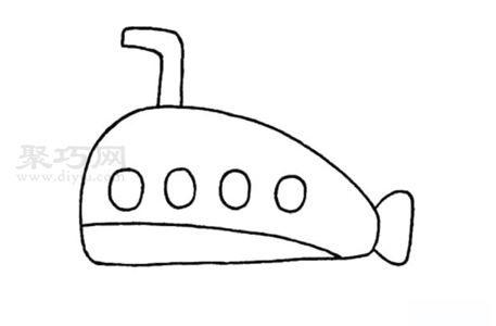 如何画潜水艇才好看 一步一步教你潜水艇简笔画画法