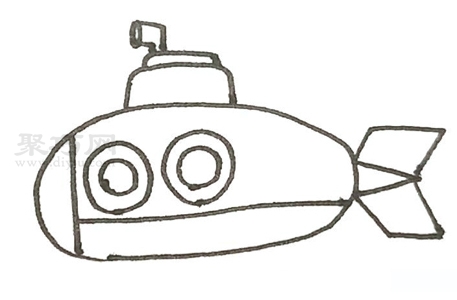潜水艇怎么画最简单 来看潜水艇简笔画画法