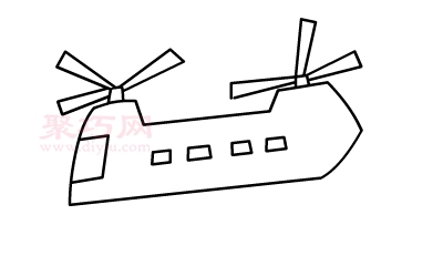 直升机画法第8步