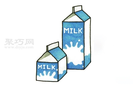 牛奶盒画法简单又漂亮 来学牛奶盒简笔画