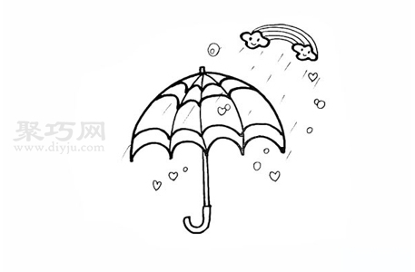 幼儿画雨伞步骤 一起来学雨伞简笔画
