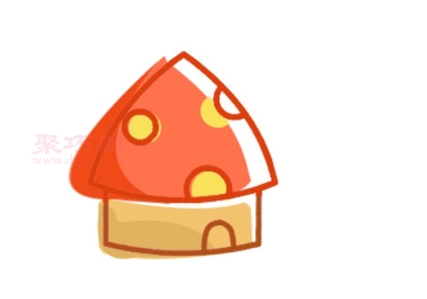 蘑菇房子画法第5步