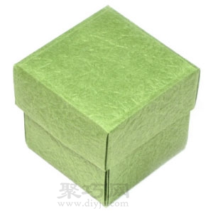 折纸带盖子的正方形盒子简单折法