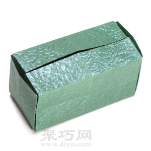 带盖子的长方形纸盒简单折法