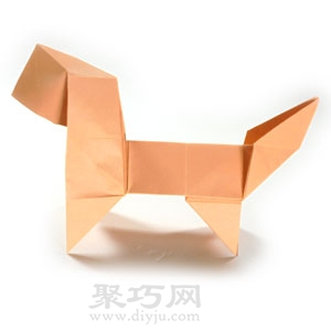 一步一步学会折纸立体站立的小狗