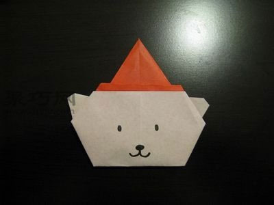 手工折纸狗 折纸圣诞小狗头图解教案