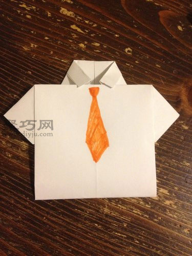 带领带衬衫折纸教程