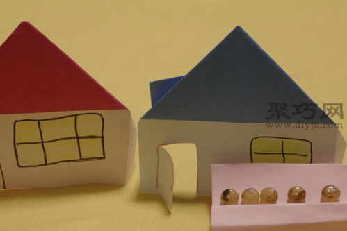 三角顶小房子折纸图解教程 纸房子的折法