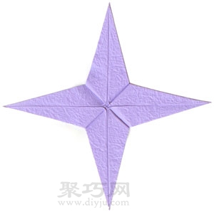 手工折纸贝壳四角星图解教程