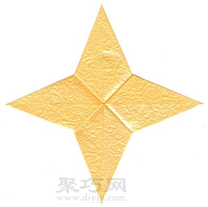 四角贝壳星折纸方法