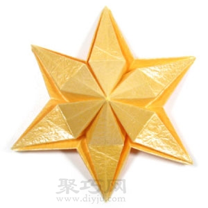 立体六角星折纸怎么折