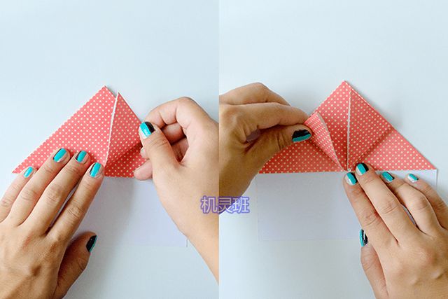 怎么用长方形纸简单折纸立体小爱心(步骤图解)５